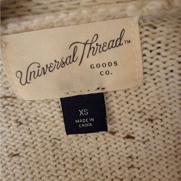 🆕️🧥Universal Thread "Grandpa" Sweater, Sz XS - Cream/Brown - Picture 6 of 7